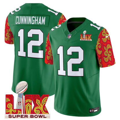 PHI Kelly Green Super Bowl LIX Style Vapor Limited Jersey - Stitched