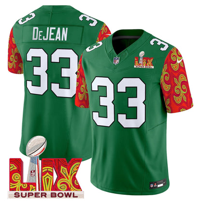 PHI Kelly Green Super Bowl LIX Style Vapor Limited Jersey - Stitched
