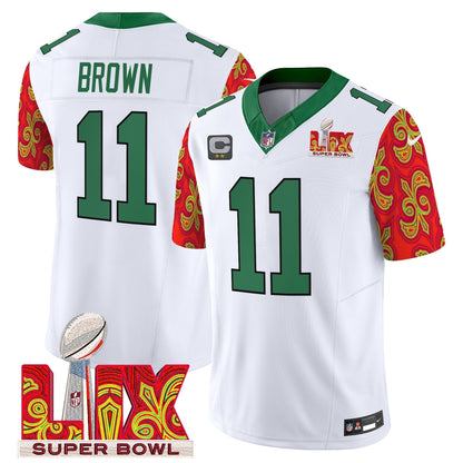 PHI Kelly Green Super Bowl LIX Style Vapor Limited Jersey - Stitched