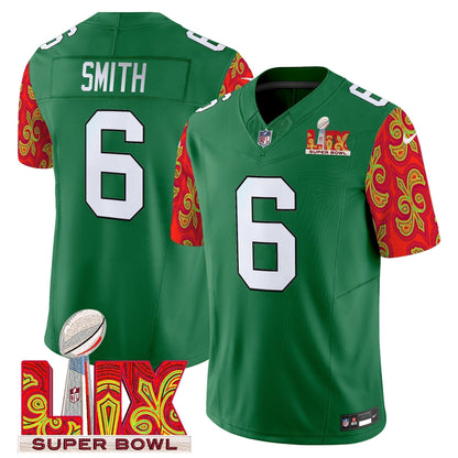 PHI Kelly Green Super Bowl LIX Style Vapor Limited Jersey - Stitched