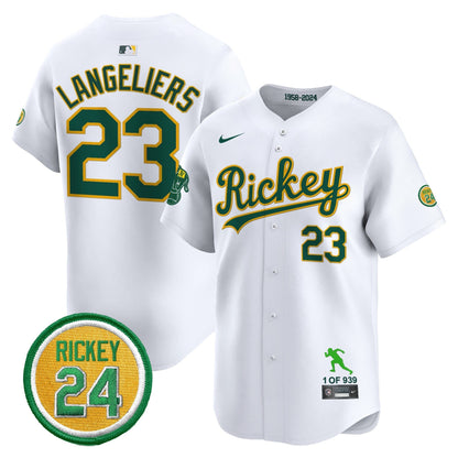 Men's Oakland Athletics Rickey Tribute style Vapor Premier Limited Jersey - All Stitched