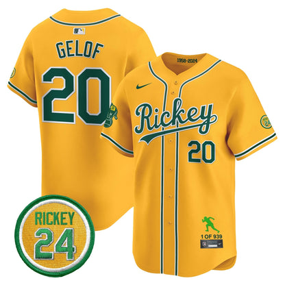 Men's Oakland Athletics Rickey Tribute style Vapor Premier Limited Jersey - All Stitched