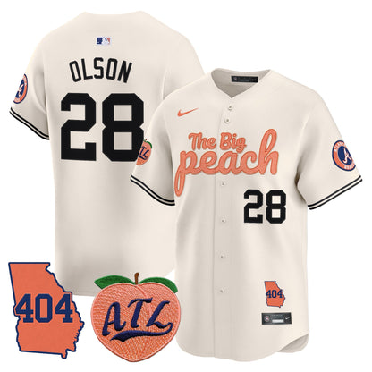 Men's Atlanta Braves 404 & The Big Peach Vapor Premier Limited Jersey - All Stitched