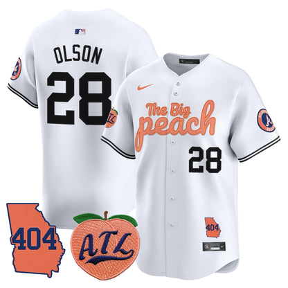 Men's Atlanta Braves 404 & The Big Peach Vapor Premier Limited Jersey - All Stitched