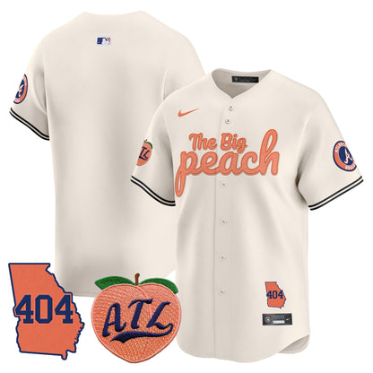 Men's Atlanta Braves 404 & The Big Peach Vapor Premier Limited Jersey - All Stitched