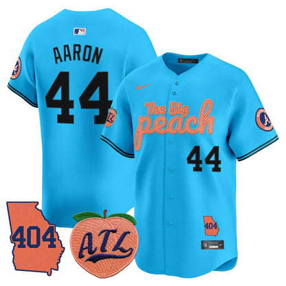 Men's Atlanta Braves 404 & The Big Peach Vapor Premier Limited Jersey - All Stitched