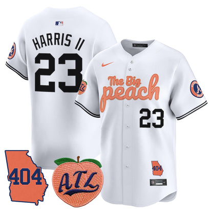Men's Atlanta Braves 404 & The Big Peach Vapor Premier Limited Jersey - All Stitched