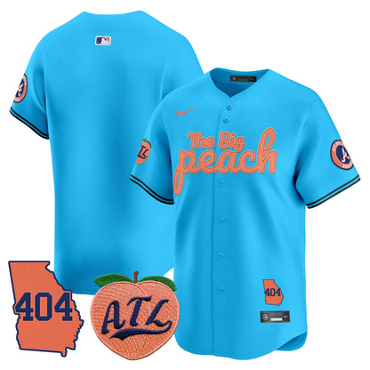 Men's Atlanta Braves 404 & The Big Peach Vapor Premier Limited Jersey - All Stitched