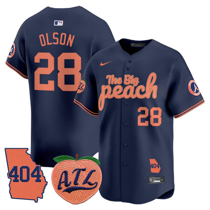 Men's Atlanta Braves 404 & The Big Peach Vapor Premier Limited Jersey - All Stitched