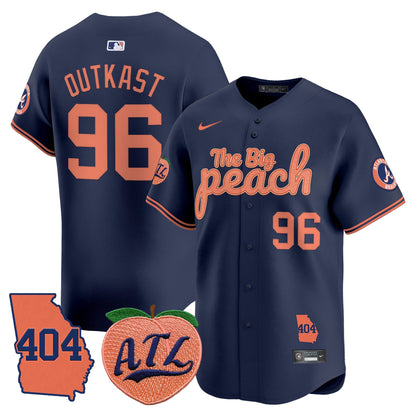 Men's Atlanta Braves 404 & The Big Peach Vapor Premier Limited Jersey - All Stitched