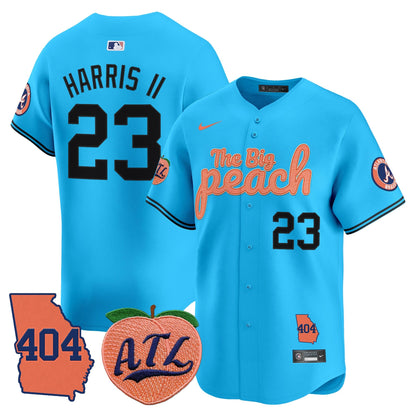 Men's Atlanta Braves 404 & The Big Peach Vapor Premier Limited Jersey - All Stitched