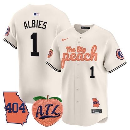 Men's Atlanta Braves 404 & The Big Peach Vapor Premier Limited Jersey - All Stitched