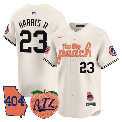 Men's Atlanta Braves 404 & The Big Peach Vapor Premier Limited Jersey - All Stitched