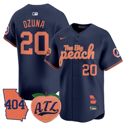 Men's Atlanta Braves 404 & The Big Peach Vapor Premier Limited Jersey - All Stitched
