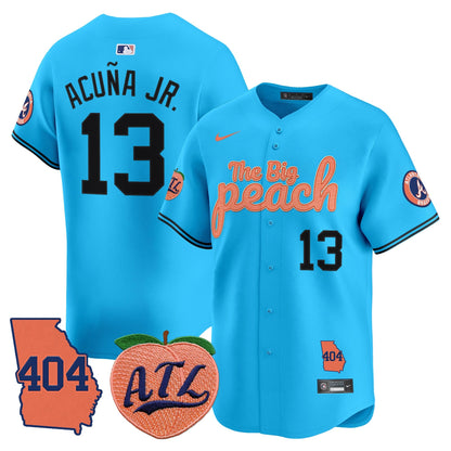Men's Atlanta Braves 404 & The Big Peach Vapor Premier Limited Jersey - All Stitched