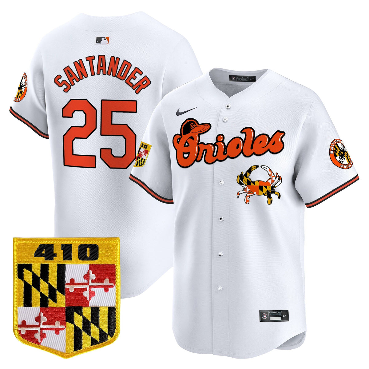 Baltimore Orioles 410 & Chesapeake Crab Patch Vapor Premier Limited Jersey - All Stitched