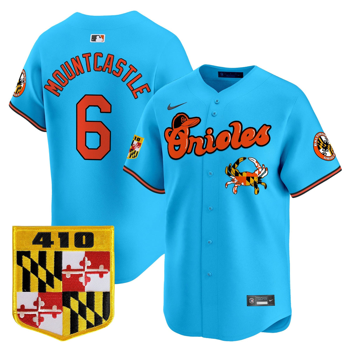 Baltimore Orioles 410 & Chesapeake Crab Patch Vapor Premier Limited Jersey - All Stitched