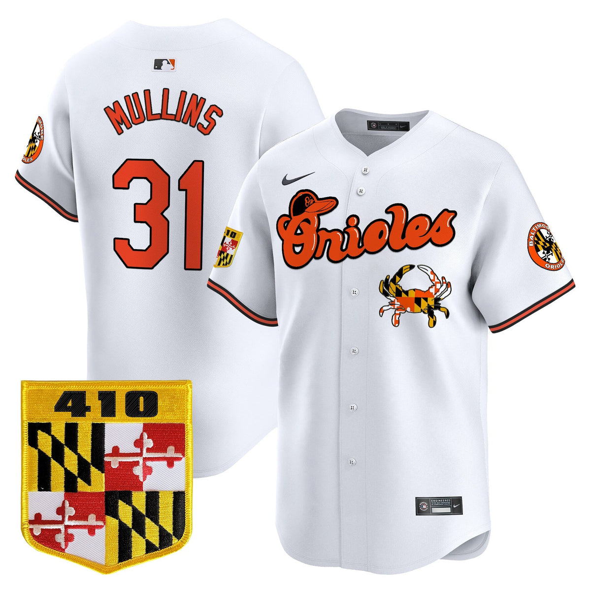 Baltimore Orioles 410 & Chesapeake Crab Patch Vapor Premier Limited Jersey - All Stitched