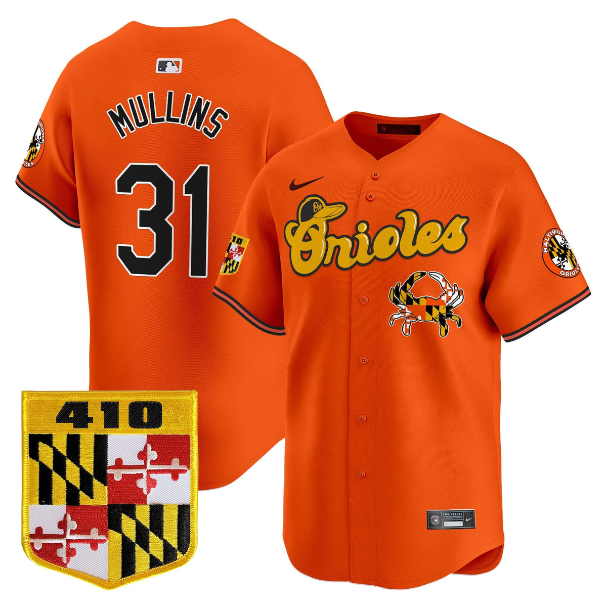 Baltimore Orioles 410 & Chesapeake Crab Patch Vapor Premier Limited Jersey - All Stitched