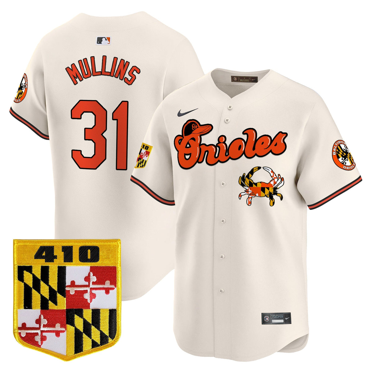 Baltimore Orioles 410 & Chesapeake Crab Patch Vapor Premier Limited Jersey - All Stitched