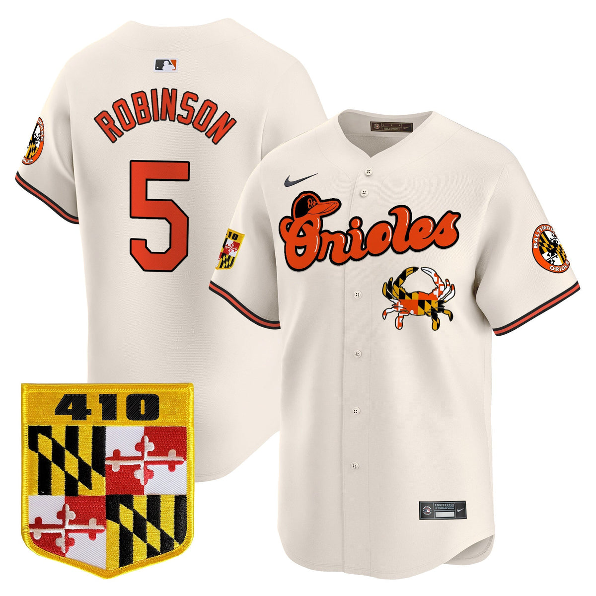 Baltimore Orioles 410 & Chesapeake Crab Patch Vapor Premier Limited Jersey - All Stitched