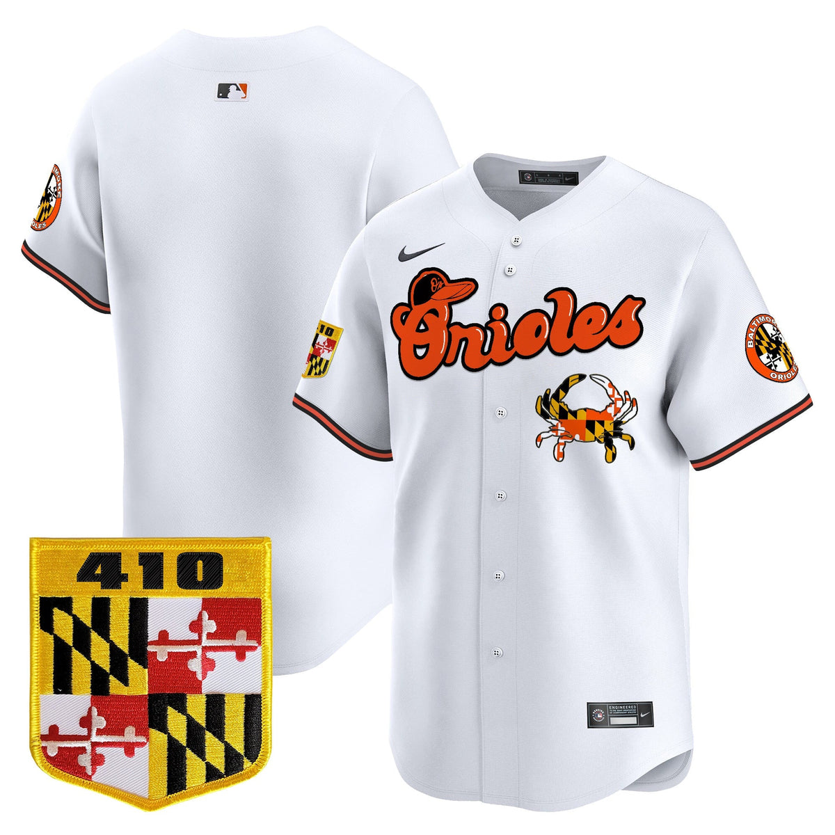 Baltimore Orioles 410 & Chesapeake Crab Patch Vapor Premier Limited Jersey - All Stitched