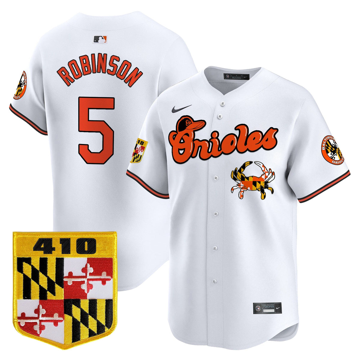 Baltimore Orioles 410 & Chesapeake Crab Patch Vapor Premier Limited Jersey - All Stitched