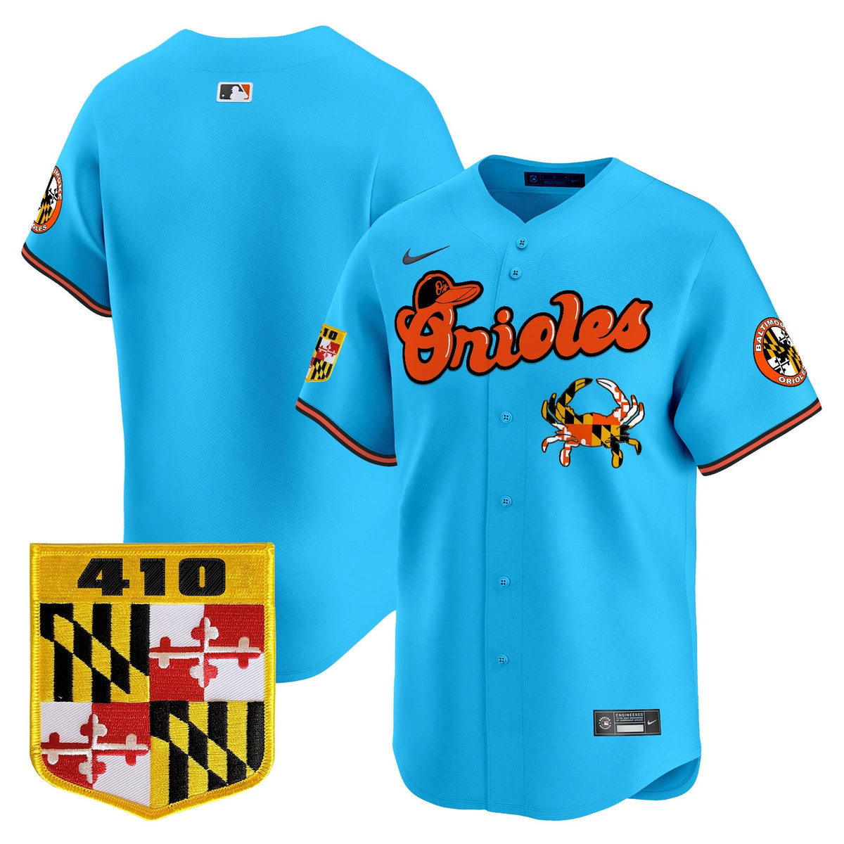 Baltimore Orioles 410 & Chesapeake Crab Patch Vapor Premier Limited Jersey - All Stitched
