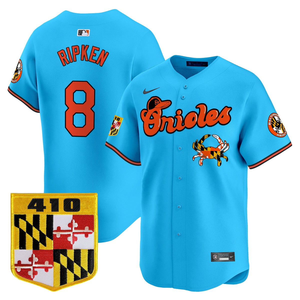 Baltimore Orioles 410 & Chesapeake Crab Patch Vapor Premier Limited Jersey - All Stitched