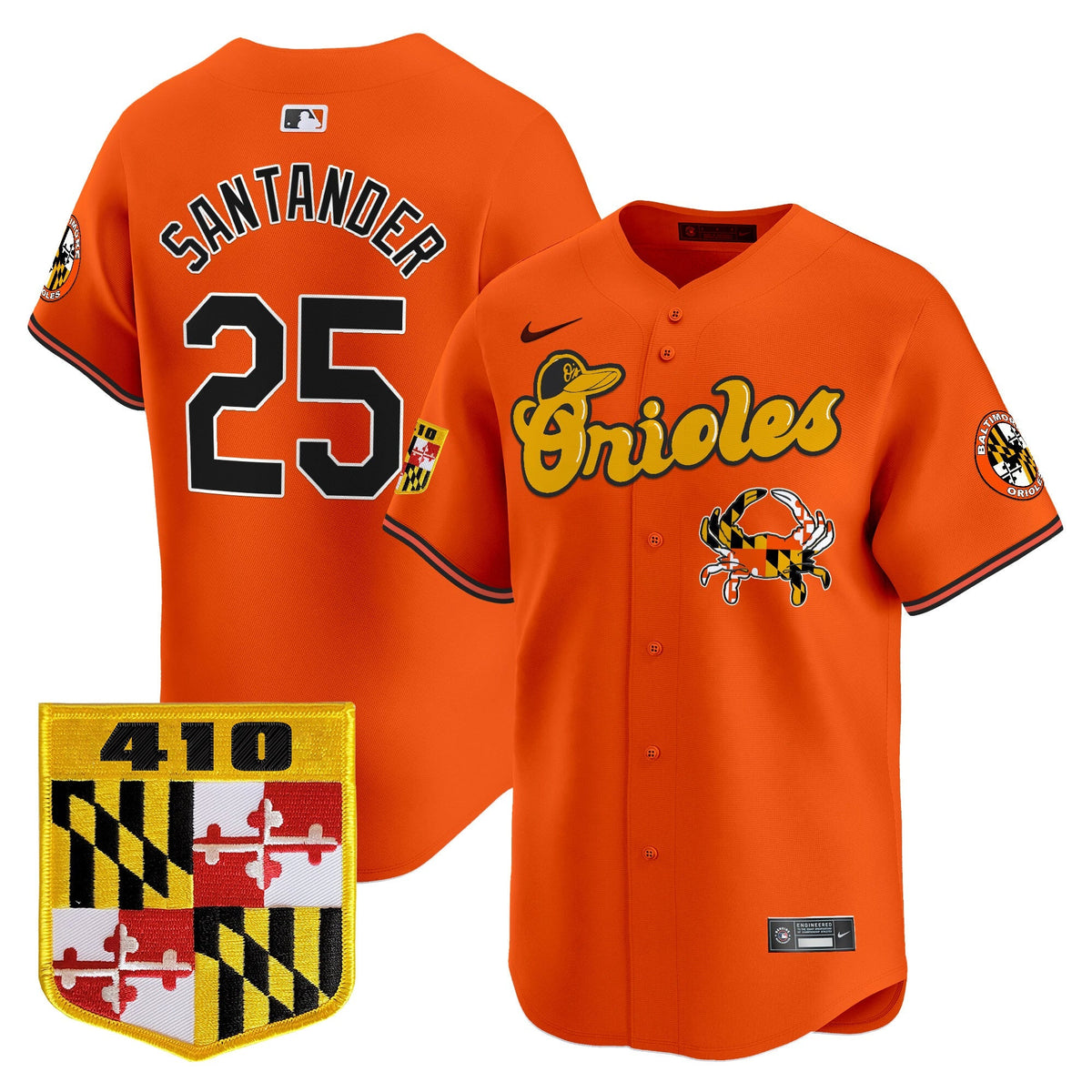 Baltimore Orioles 410 & Chesapeake Crab Patch Vapor Premier Limited Jersey - All Stitched