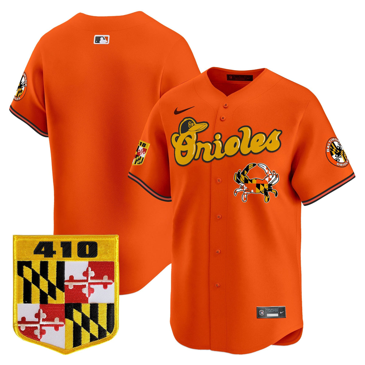 Baltimore Orioles 410 & Chesapeake Crab Patch Vapor Premier Limited Jersey - All Stitched
