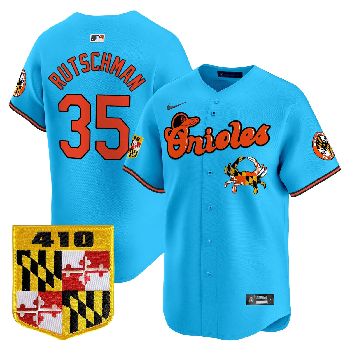 Baltimore Orioles 410 & Chesapeake Crab Patch Vapor Premier Limited Jersey - All Stitched