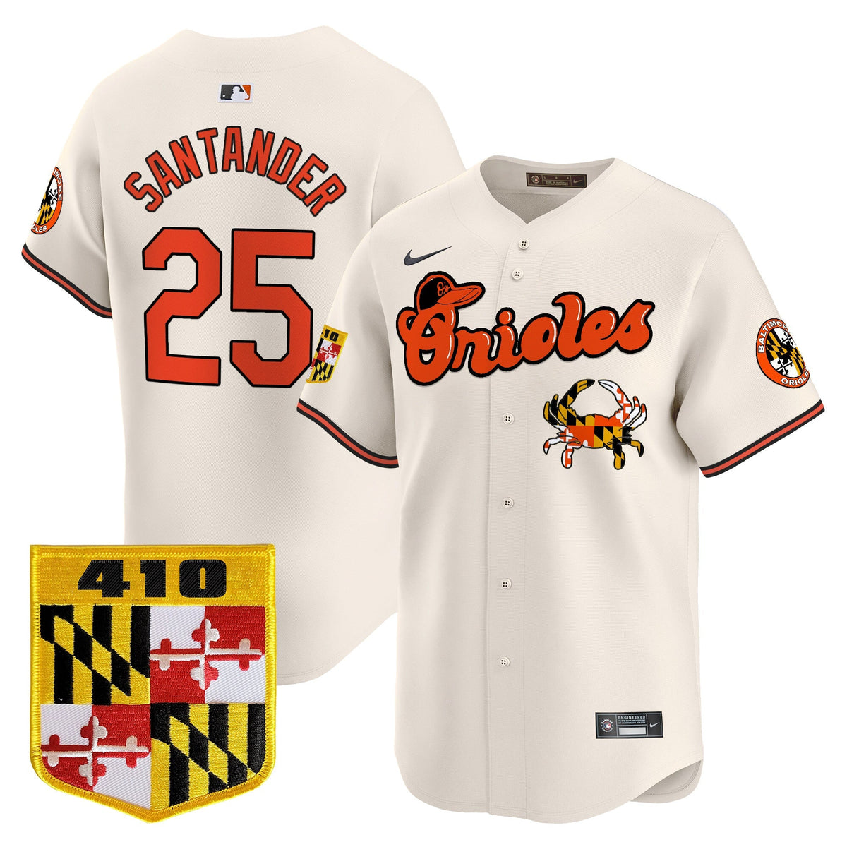 Baltimore Orioles 410 & Chesapeake Crab Patch Vapor Premier Limited Jersey - All Stitched