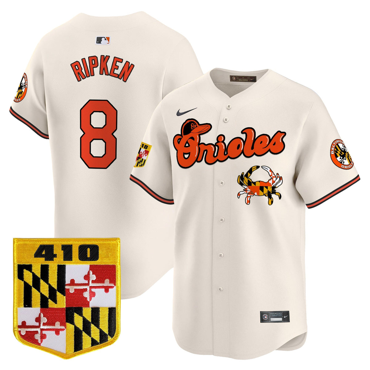 Baltimore Orioles 410 & Chesapeake Crab Patch Vapor Premier Limited Jersey - All Stitched