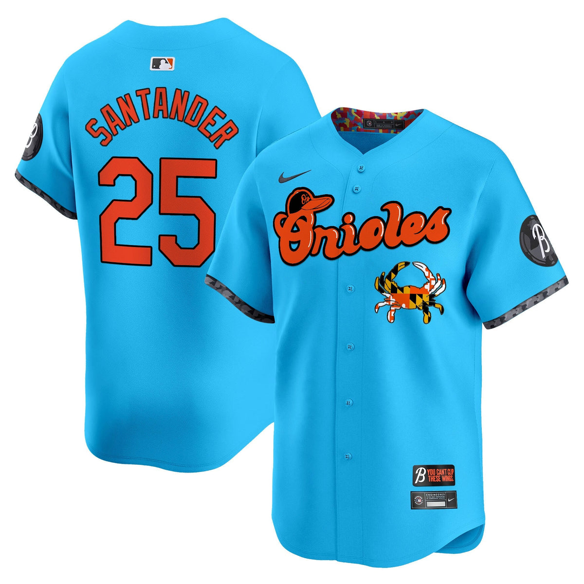 Baltimore Orioles Maryland Blue Crab Vapor Premier Limited Jersey - All Stitched