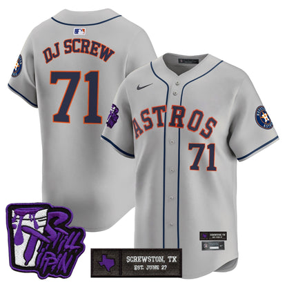 Men's Houston Astros DJ Screw Still Tippin Purple Patch Vapor Premier Limited Jersey - All Stitched