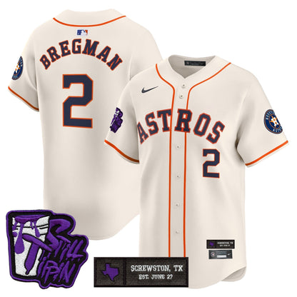 Men's Houston Astros DJ Screw Still Tippin Purple Patch Vapor Premier Limited Jersey - All Stitched