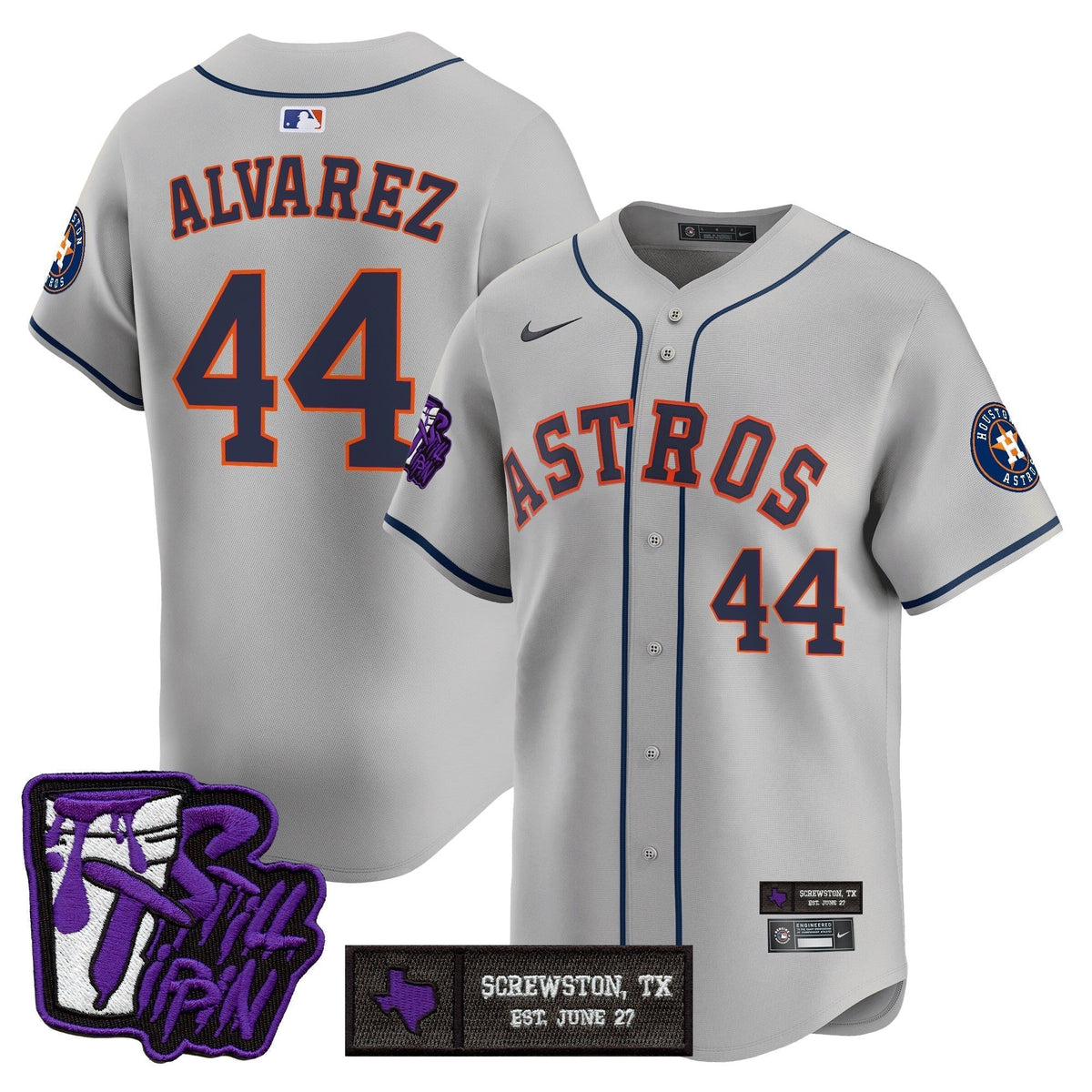 Men's Houston Astros DJ Screw Still Tippin Purple Patch Vapor Premier Limited Jersey - All Stitched