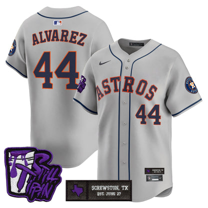 Men's Houston Astros DJ Screw Still Tippin Purple Patch Vapor Premier Limited Jersey - All Stitched