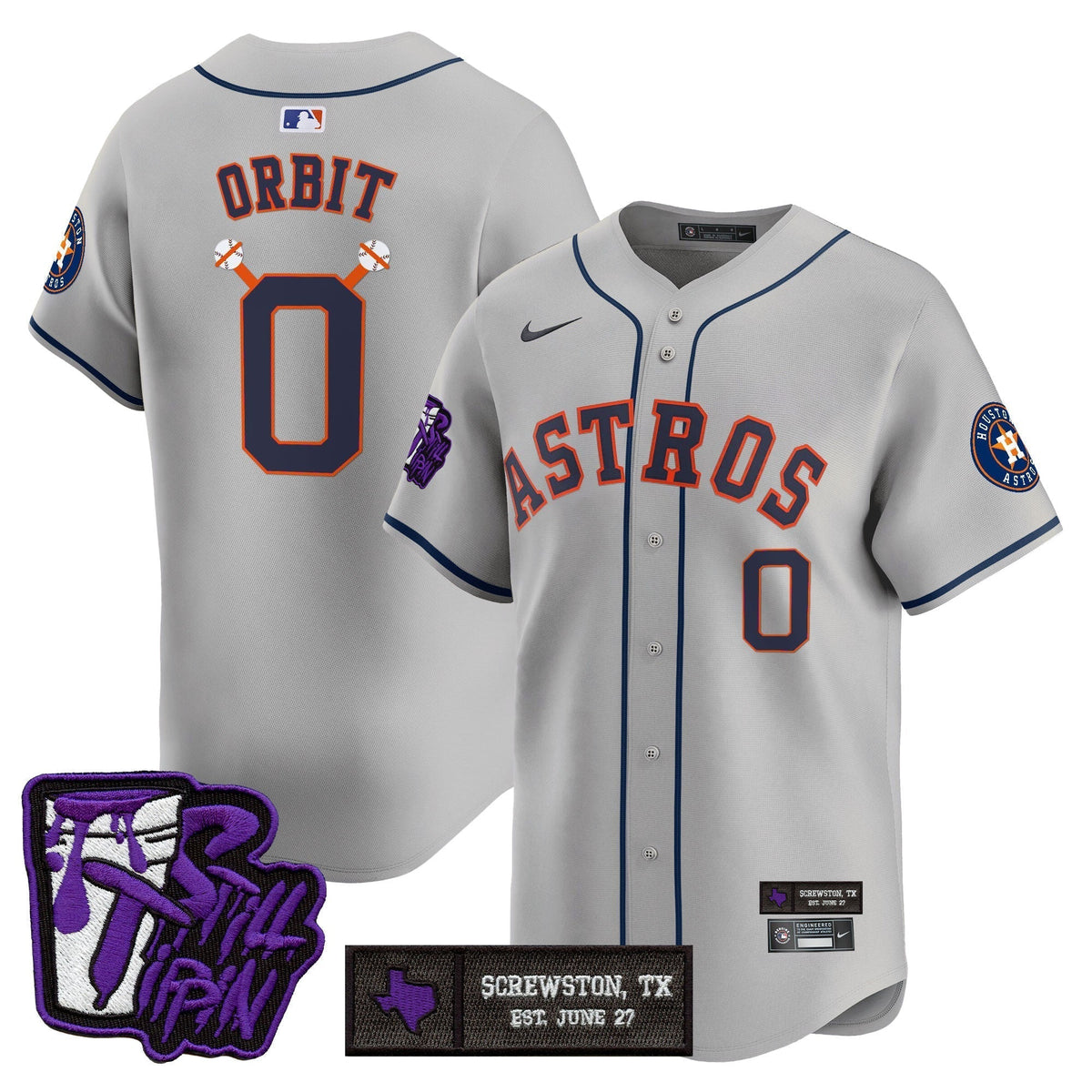Men's Houston Astros DJ Screw Still Tippin Purple Patch Vapor Premier Limited Jersey - All Stitched