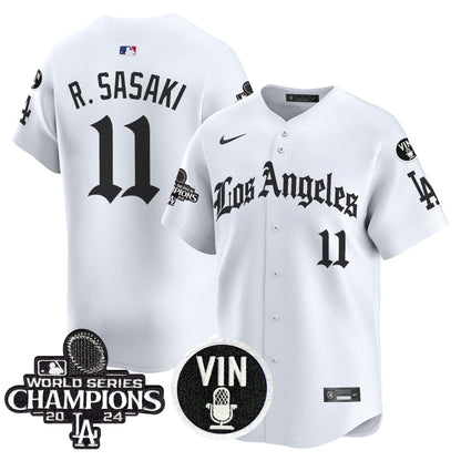 Men's Dodgers 2025 LA Gothic Style Vapor Premier Limited Jersey - All Stitched