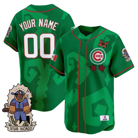 2025 Chicago Cubs Mexican Heritage Vapor Premier Limited Custom Jersey - Stitched