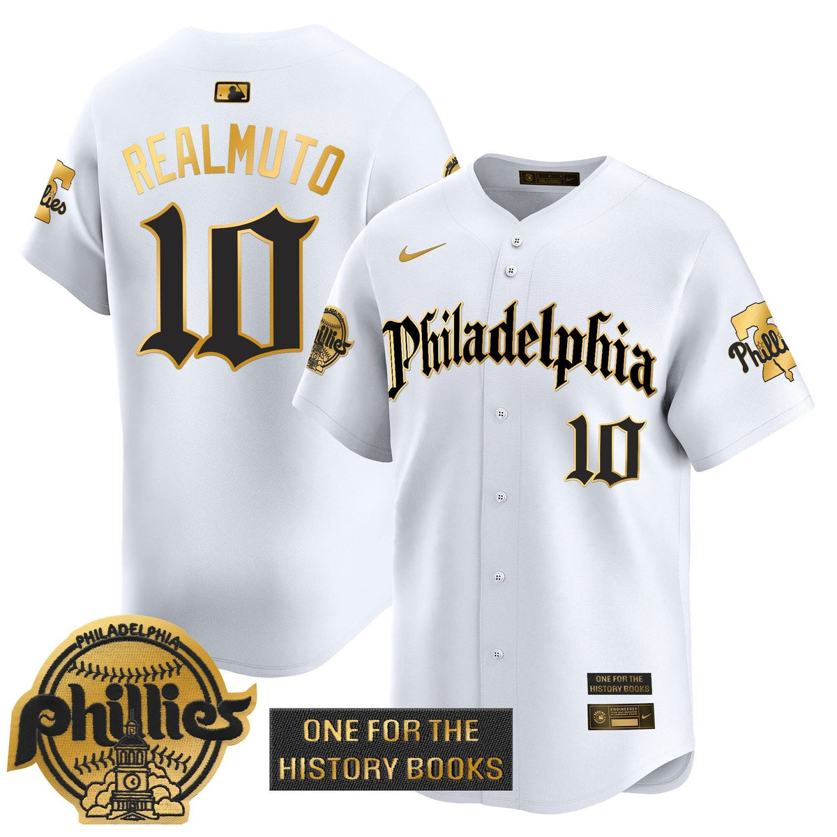 Phillies 'Retro Newspaper Edition' Gold Vapor Premier Limited Jersey - All Stitched