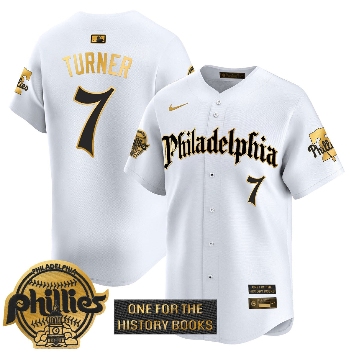 Phillies 'Retro Newspaper Edition' Gold Vapor Premier Limited Jersey - All Stitched