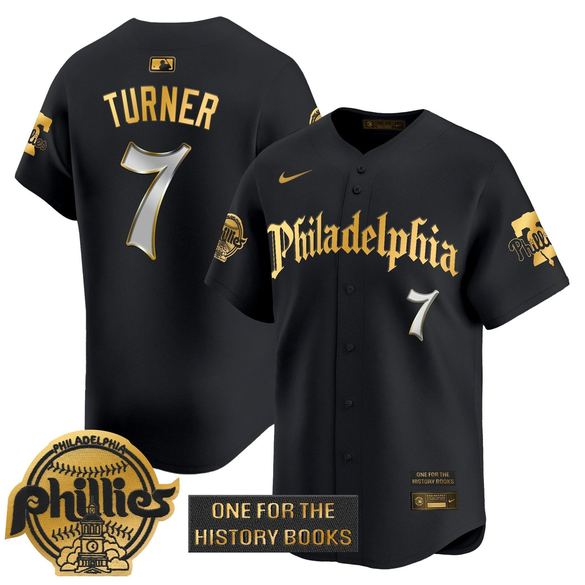 Men's Phillies 'Retro Newspaper Edition' Gold Vapor Premier Limited Jersey - All Stitched