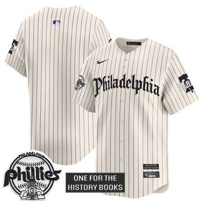 Men's Phillies 'Retro Newspaper Edition' Vapor Premier Limited Jersey - All Stitched
