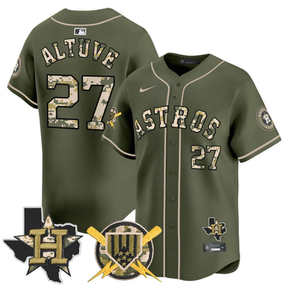 Houston Astros Armed Forces Day Vapor Premier Limited Jersey V2 - All Stitched