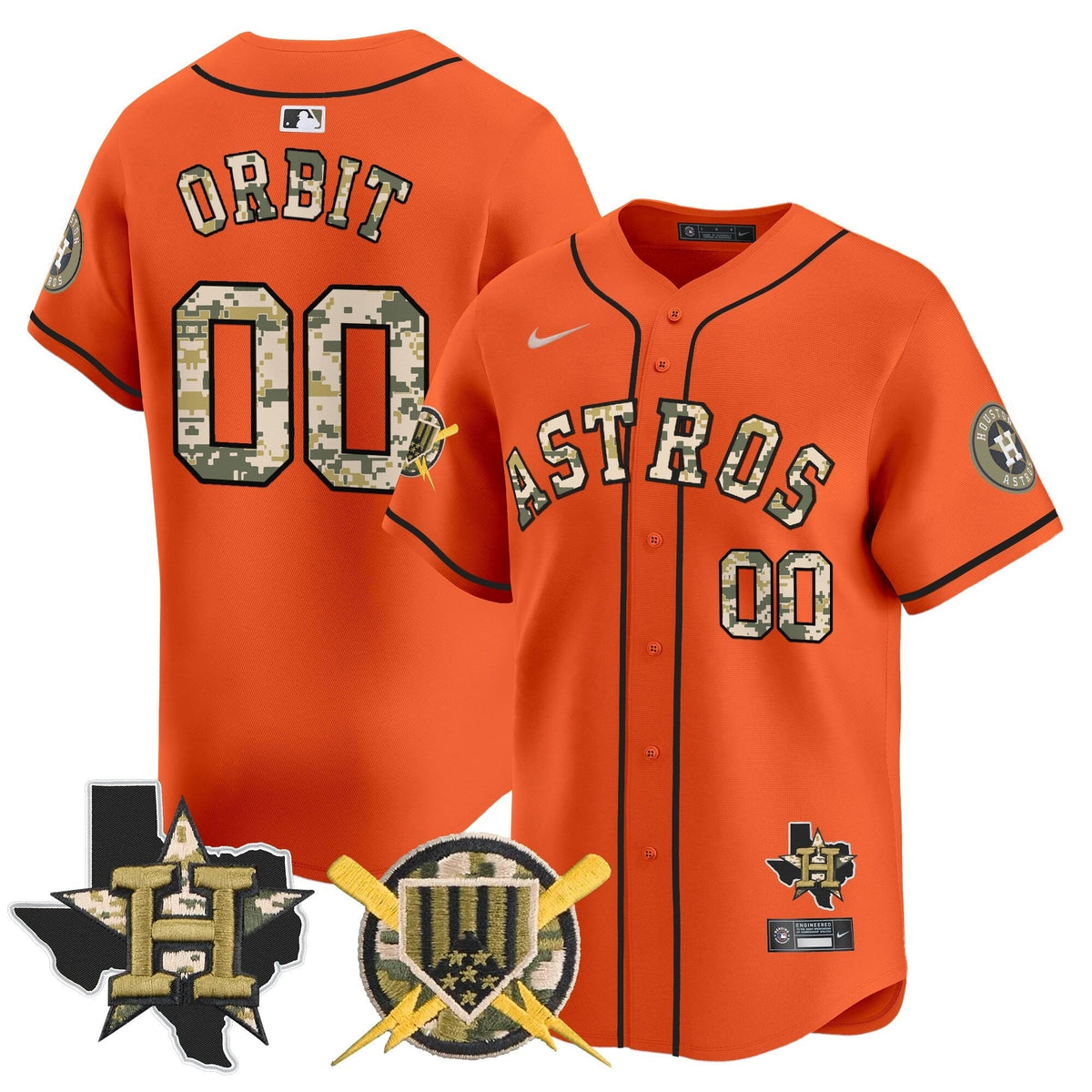 Houston Astros Armed Forces Day Vapor Premier Limited Jersey V2 - All Stitched