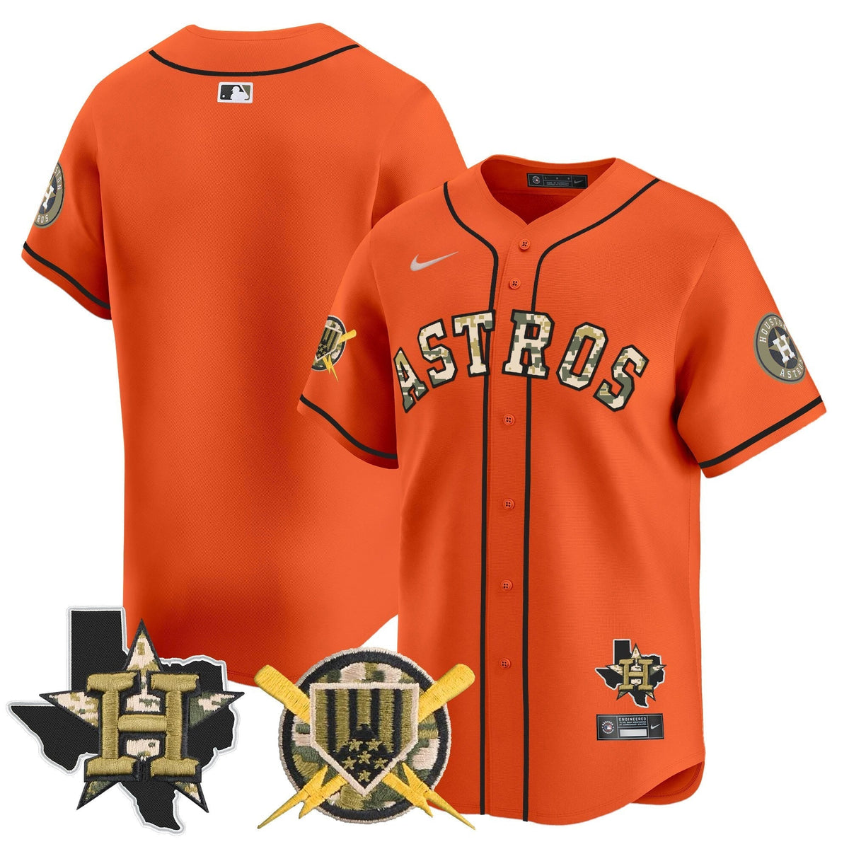 Houston Astros Armed Forces Day Vapor Premier Limited Jersey V2 - All Stitched