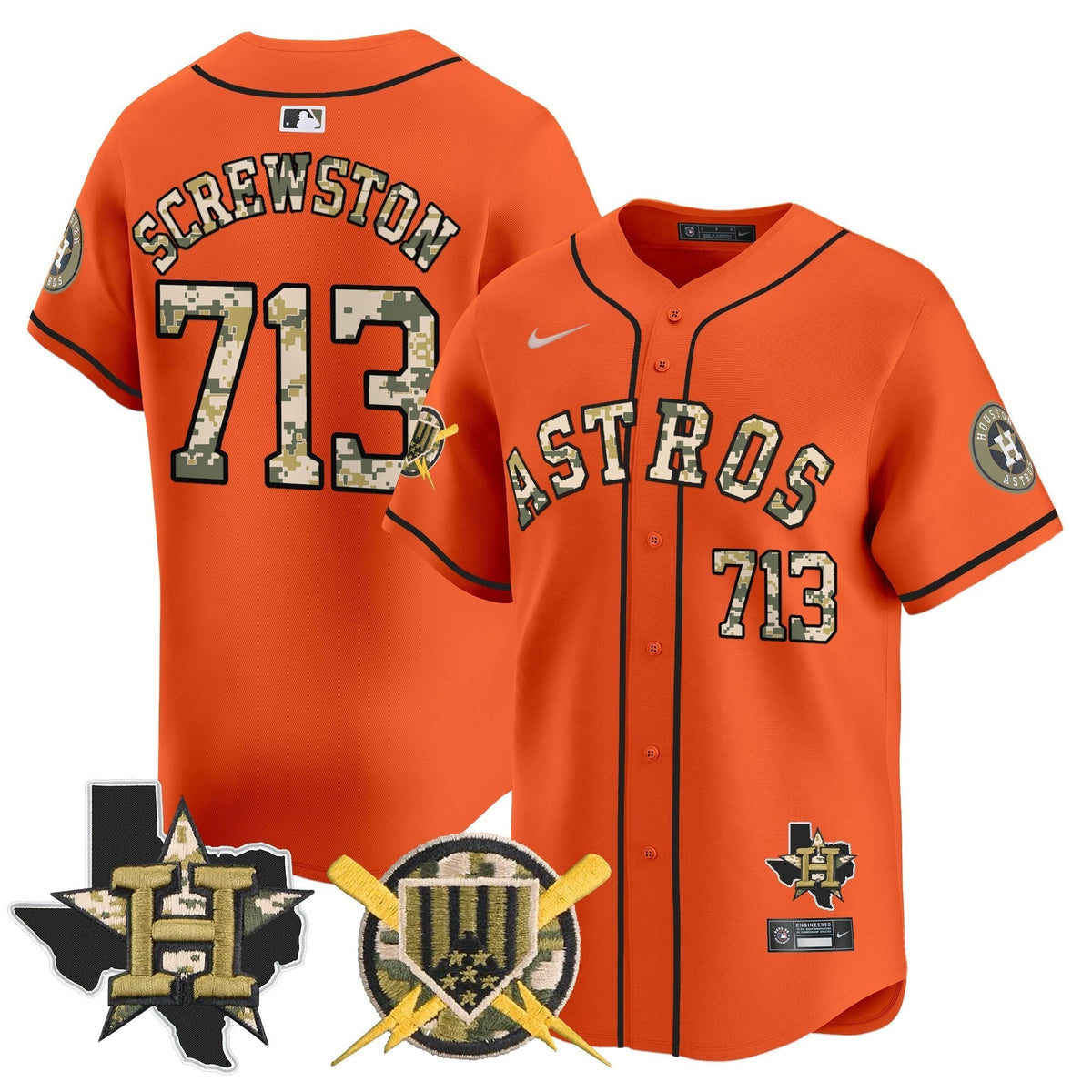 Houston Astros Armed Forces Day Vapor Premier Limited Jersey V2 - All Stitched